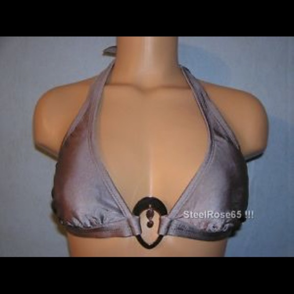 Isaac Mizrahi Silver Bikini Top